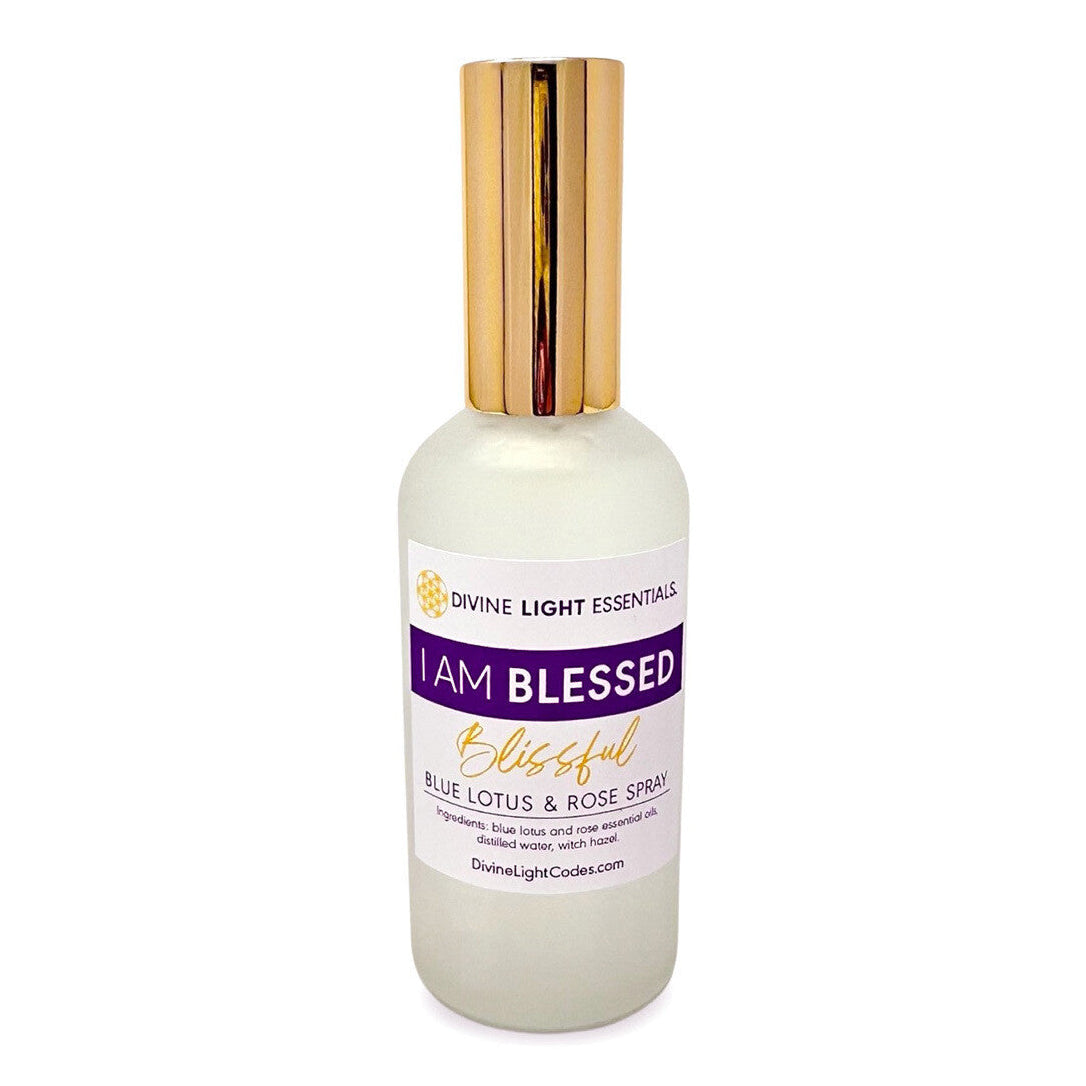 I Am Blessed Spray - Body Blessing - Room Clearing Freshener - Blue Lotus & Rose Home Fragrance Divine Light Codes