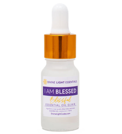 I Am Blessed Trio Set - Blue Lotus and Rose Flower Elixir - Roller Bottle, Drops and Body Spray Divine Light Codes