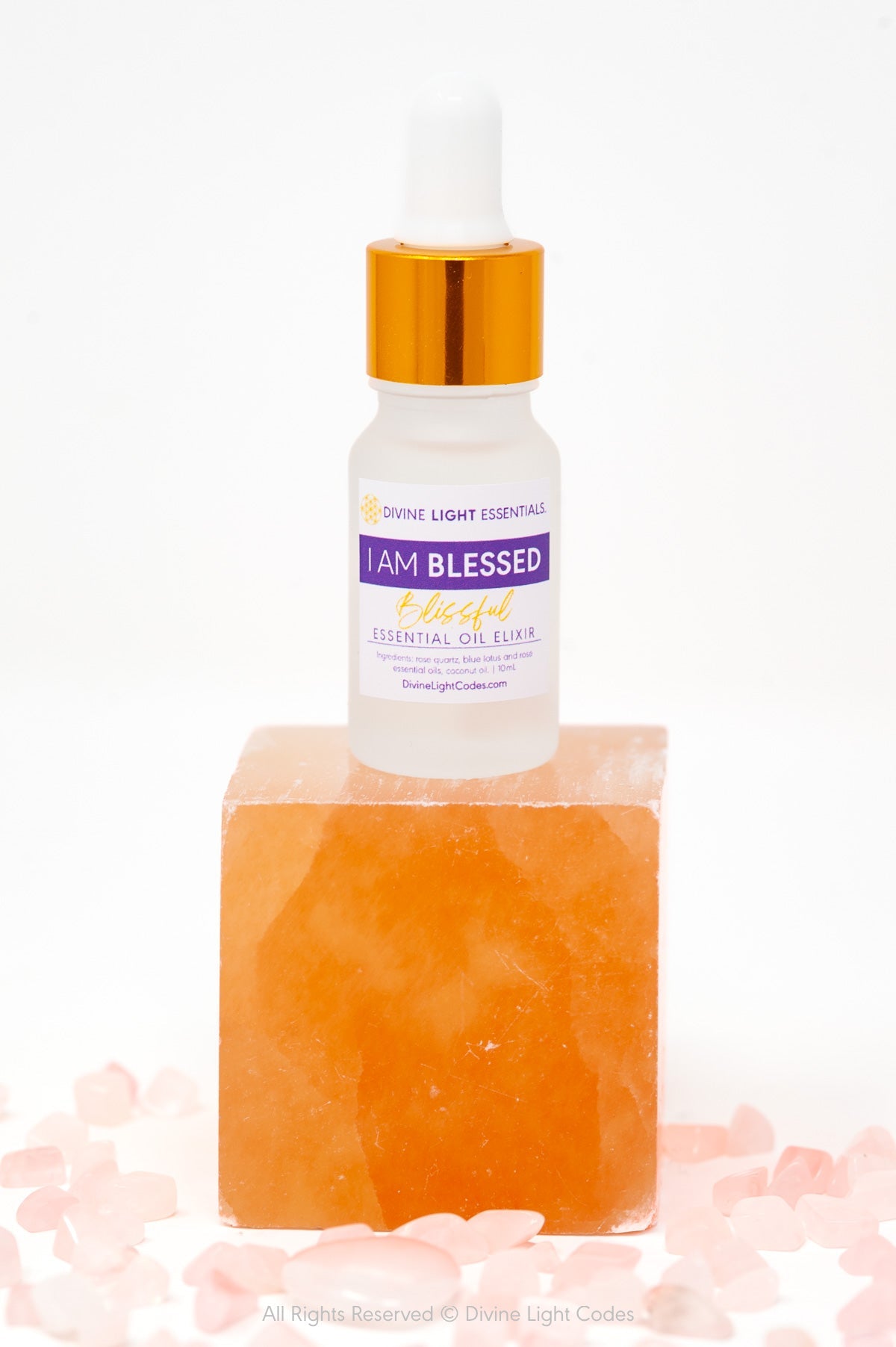 I Am Blessed Trio Set - Blue Lotus and Rose Flower Elixir - Roller Bottle, Drops and Body Spray Divine Light Codes