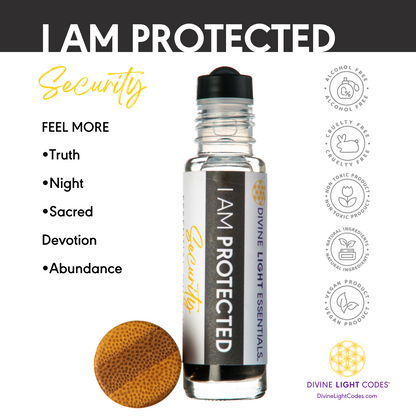 I Am Protected Essential Oil Elixir - Security - Grounding - Protection - Aromatherapy Roller Bottle Divine Light Codes