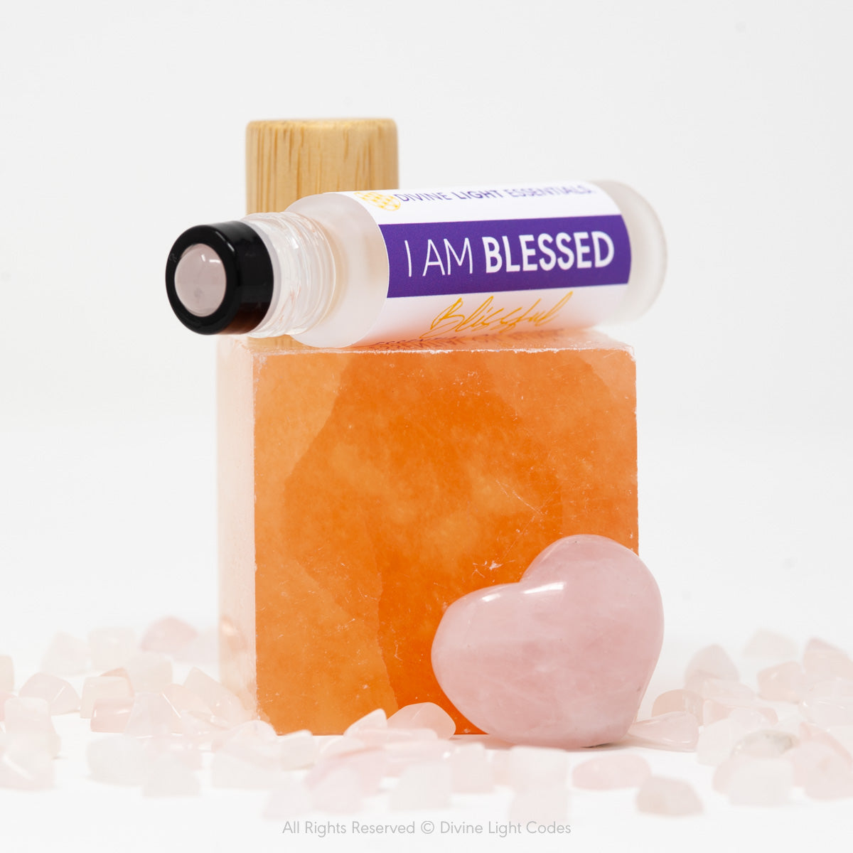I Am Blessed Trio Set - Blue Lotus and Rose Flower Elixir - Roller Bottle, Drops and Body Spray Divine Light Codes
