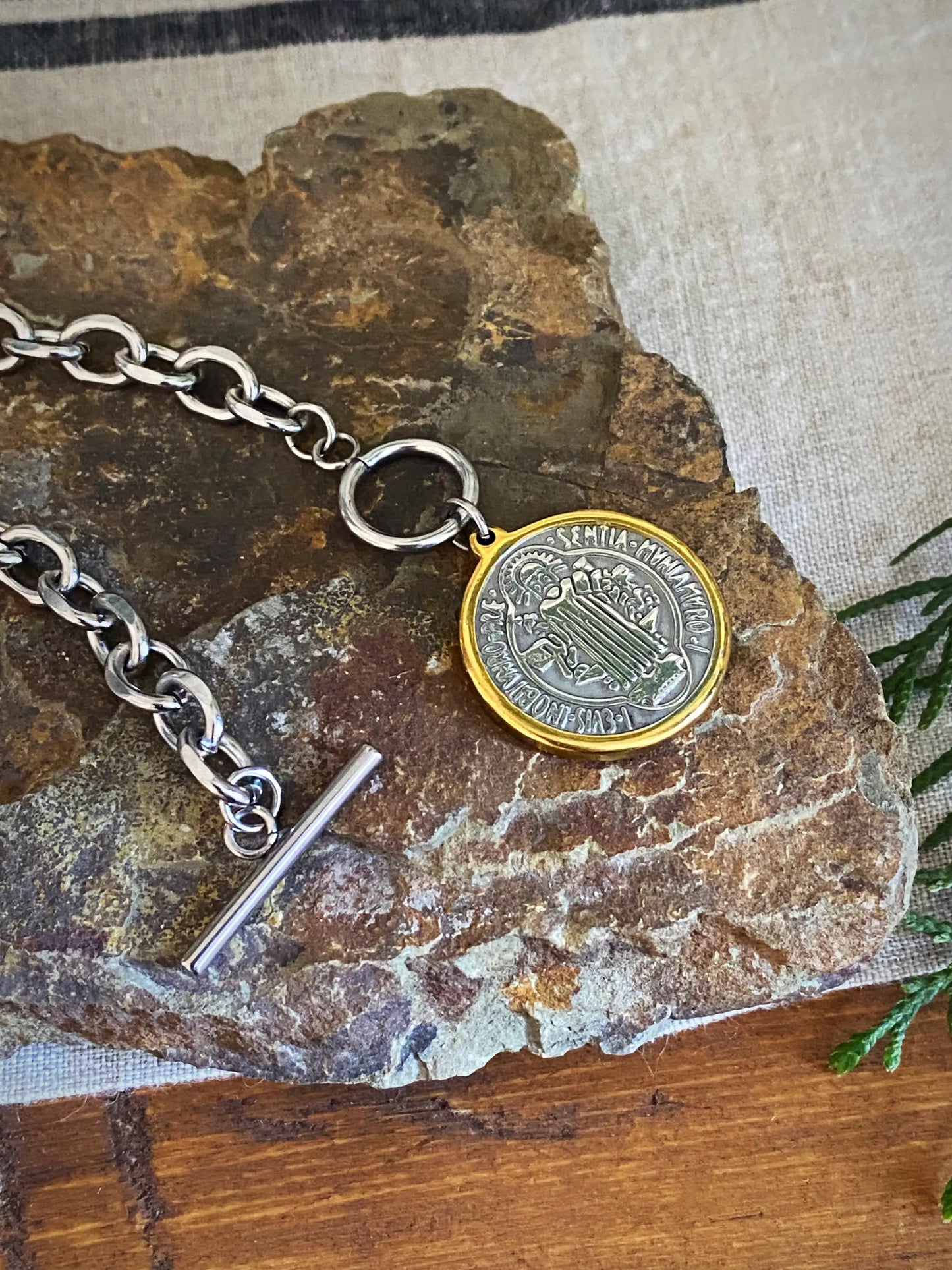 ST. BENEDICT TOGGLE NECKLACE Bellaforma Jewelry