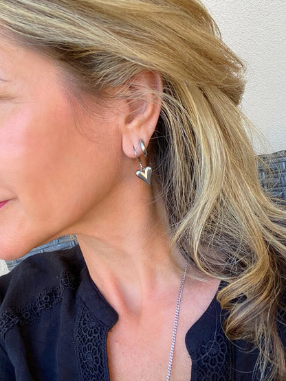 SILVER HEART EARRINGS Bellaforma Jewelry