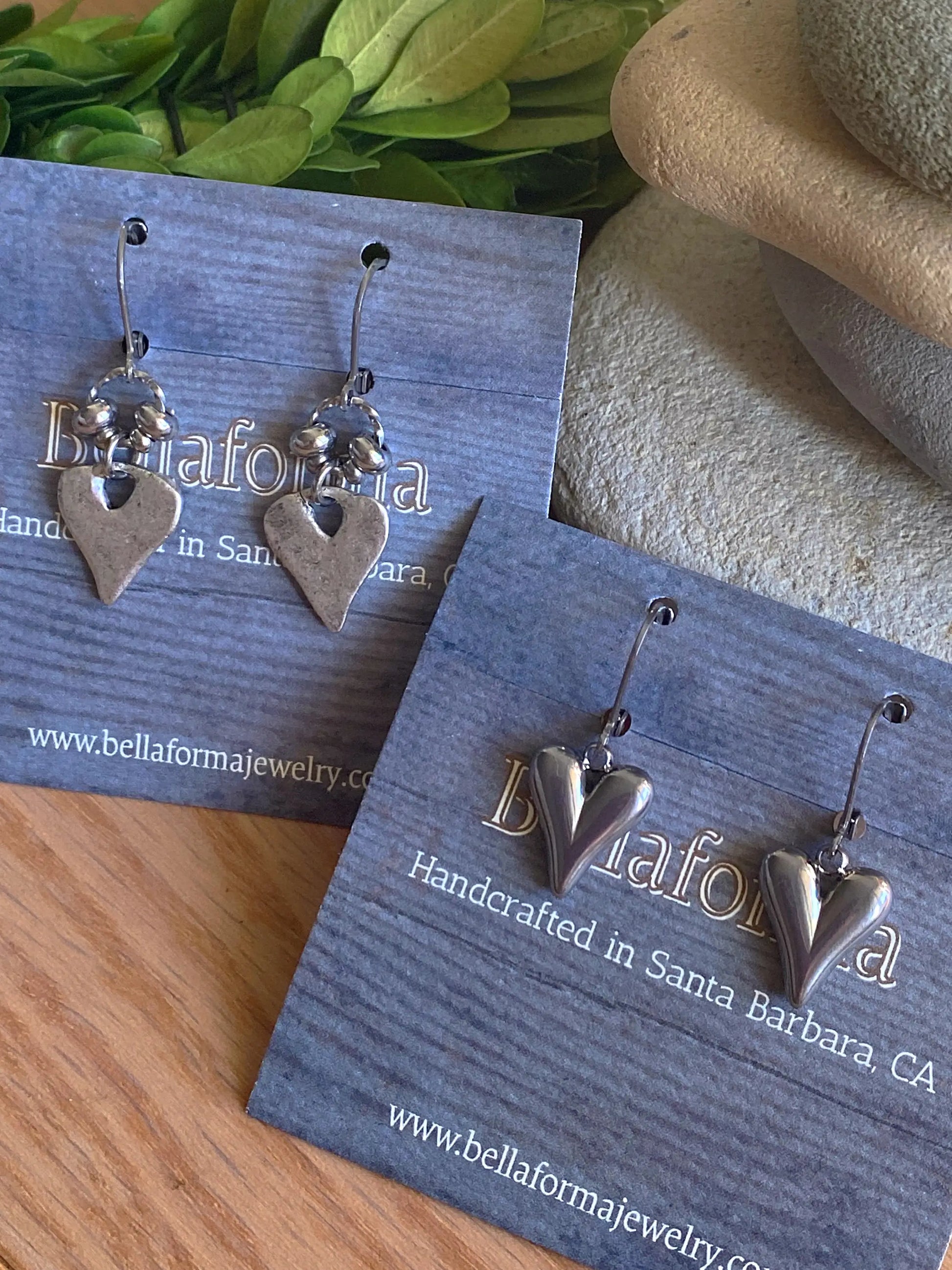 SILVER HEART EARRINGS Bellaforma Jewelry