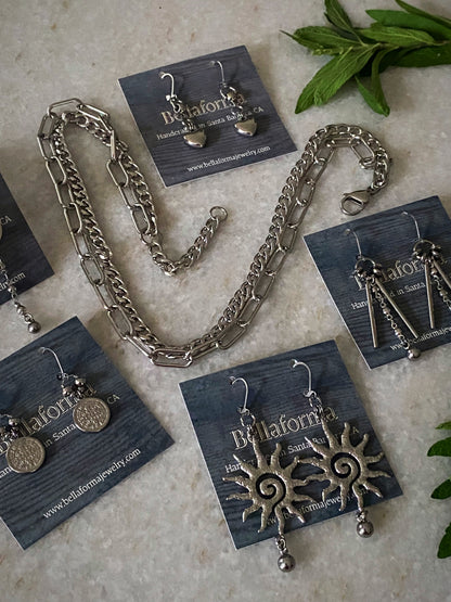 HAMMERED SUN EARRINGS Bellaforma Jewelry