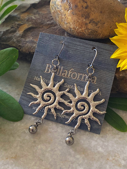 HAMMERED SUN EARRINGS Bellaforma Jewelry