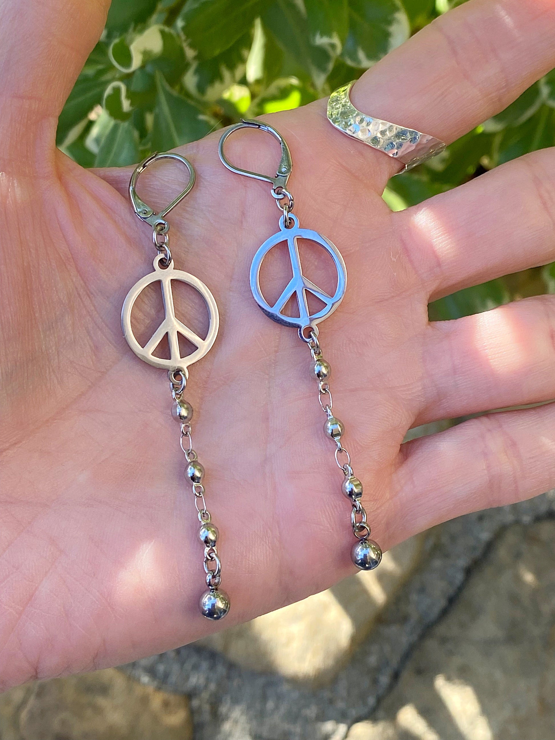 PEACE CHAIN EARRINGS Bellaforma Jewelry