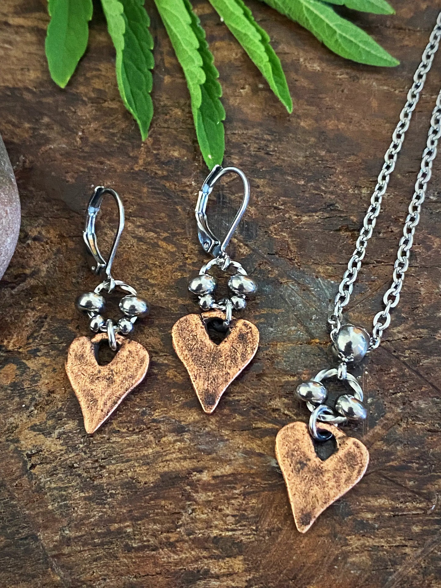 RUSTIC HEART EARRINGS Bellaforma Jewelry