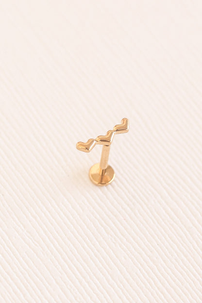 Heart Trio Flat Back Stud
