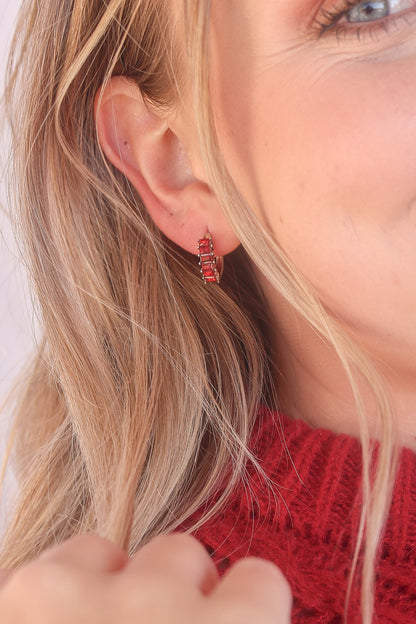 Diamond Hoop in Red