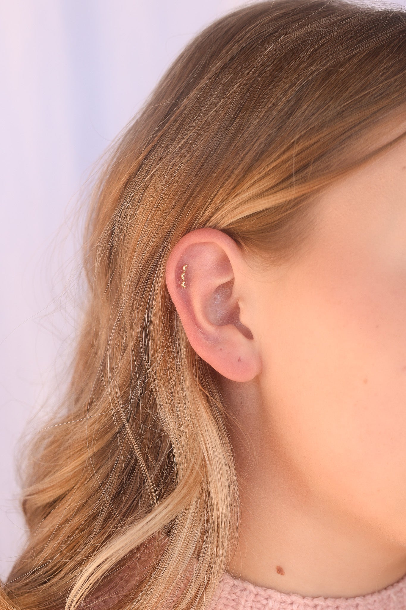 Heart Trio Flat Back Stud