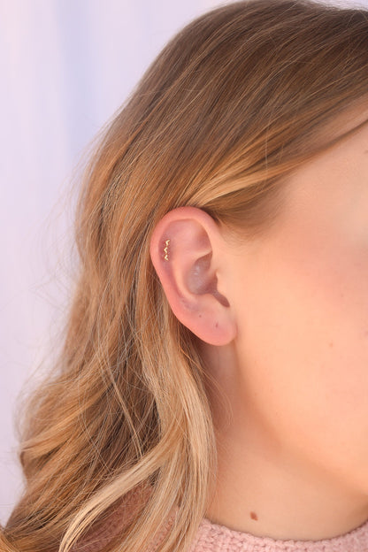 Heart Trio Flat Back Stud