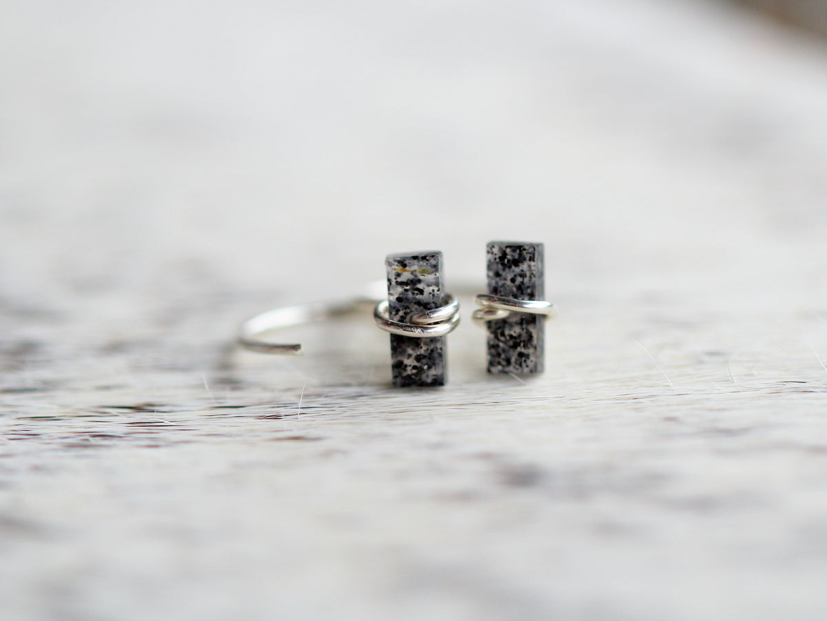 Black Sunstone Hug Hoops