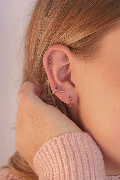 Heart Trio Flat Back Stud