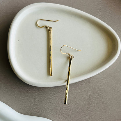 14k gold filled sterling silver GEMME BAR EARRINGS