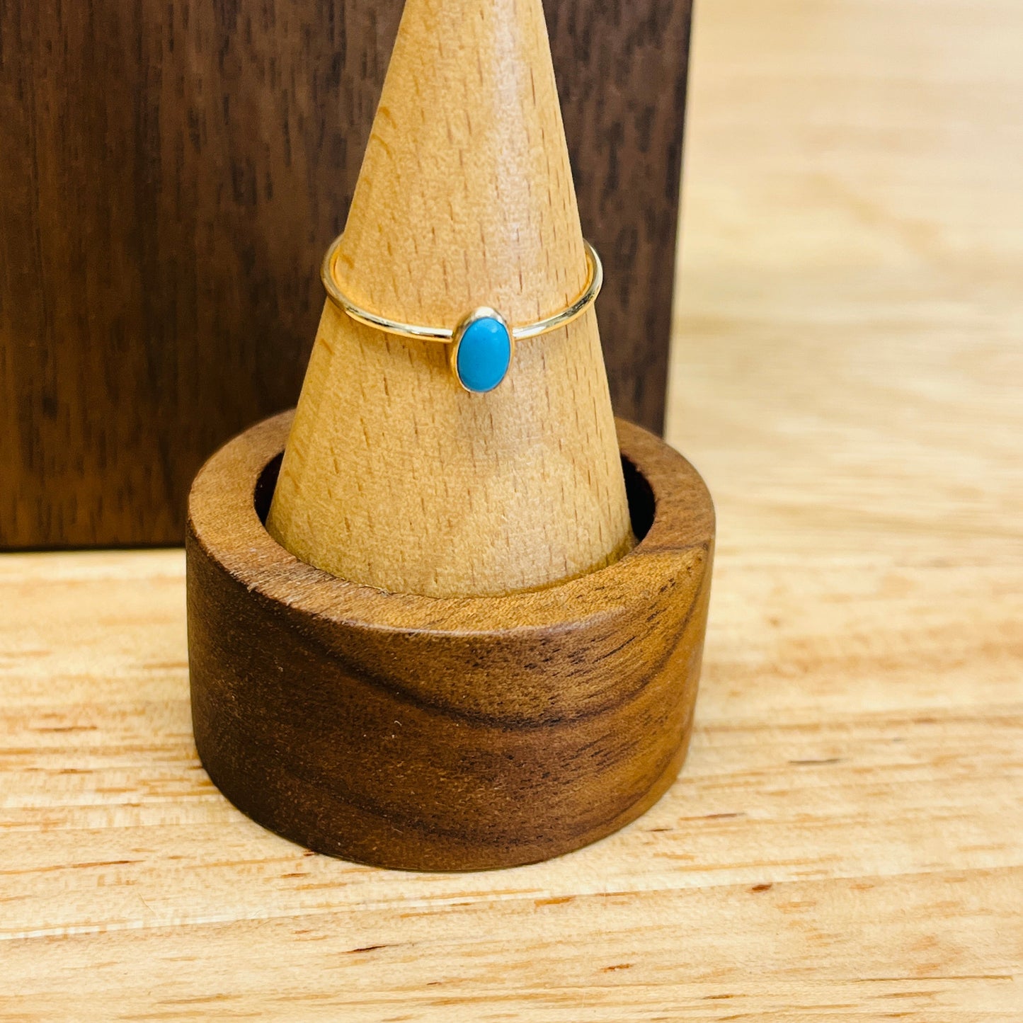 14k gold filled OVAL SLEEPING BEAUTY TURQUOISE GEMSTONE RING