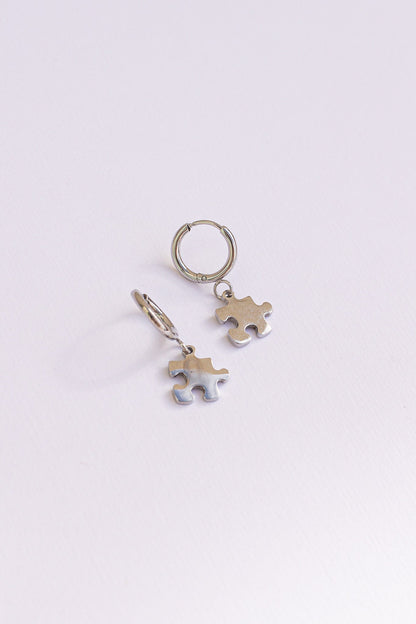 Puzzle Piece Huggie Hoops
