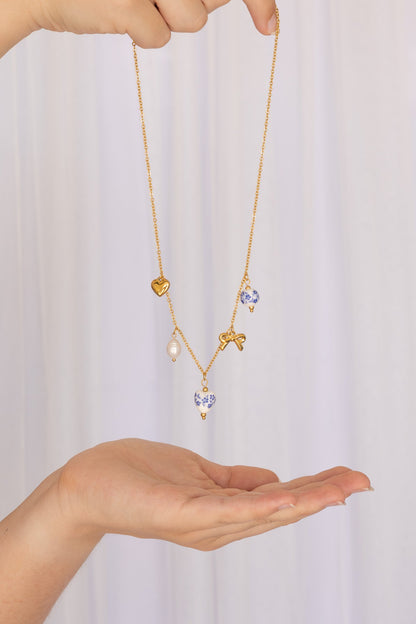 Bella Charm Necklace in Blue