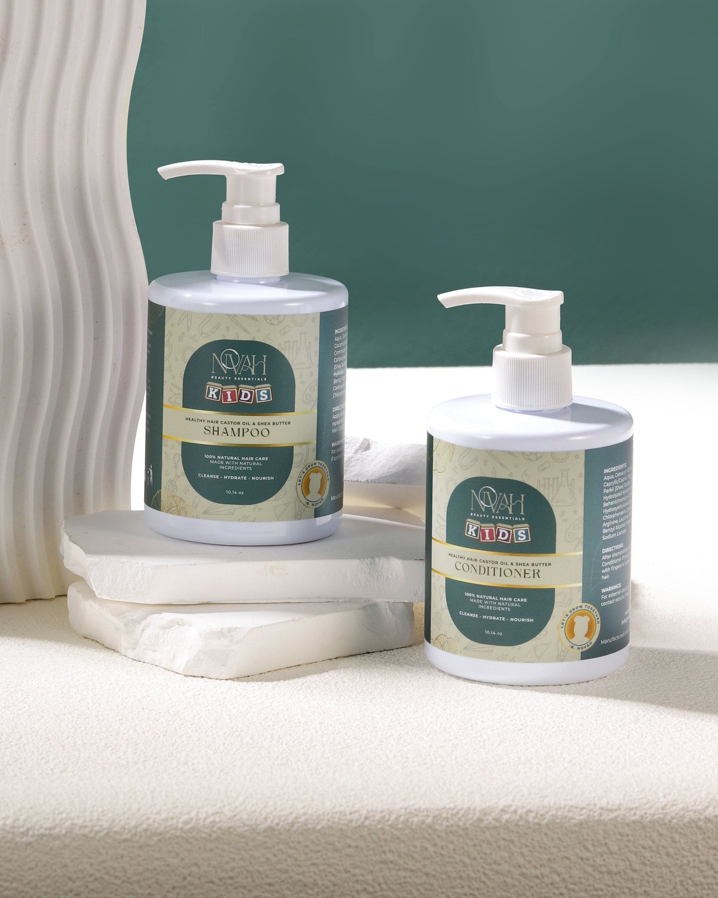 Healthy Hair Castor Oil And Shea Butter Shampoo And Conditioner Bundle Novah Beauty Essentials