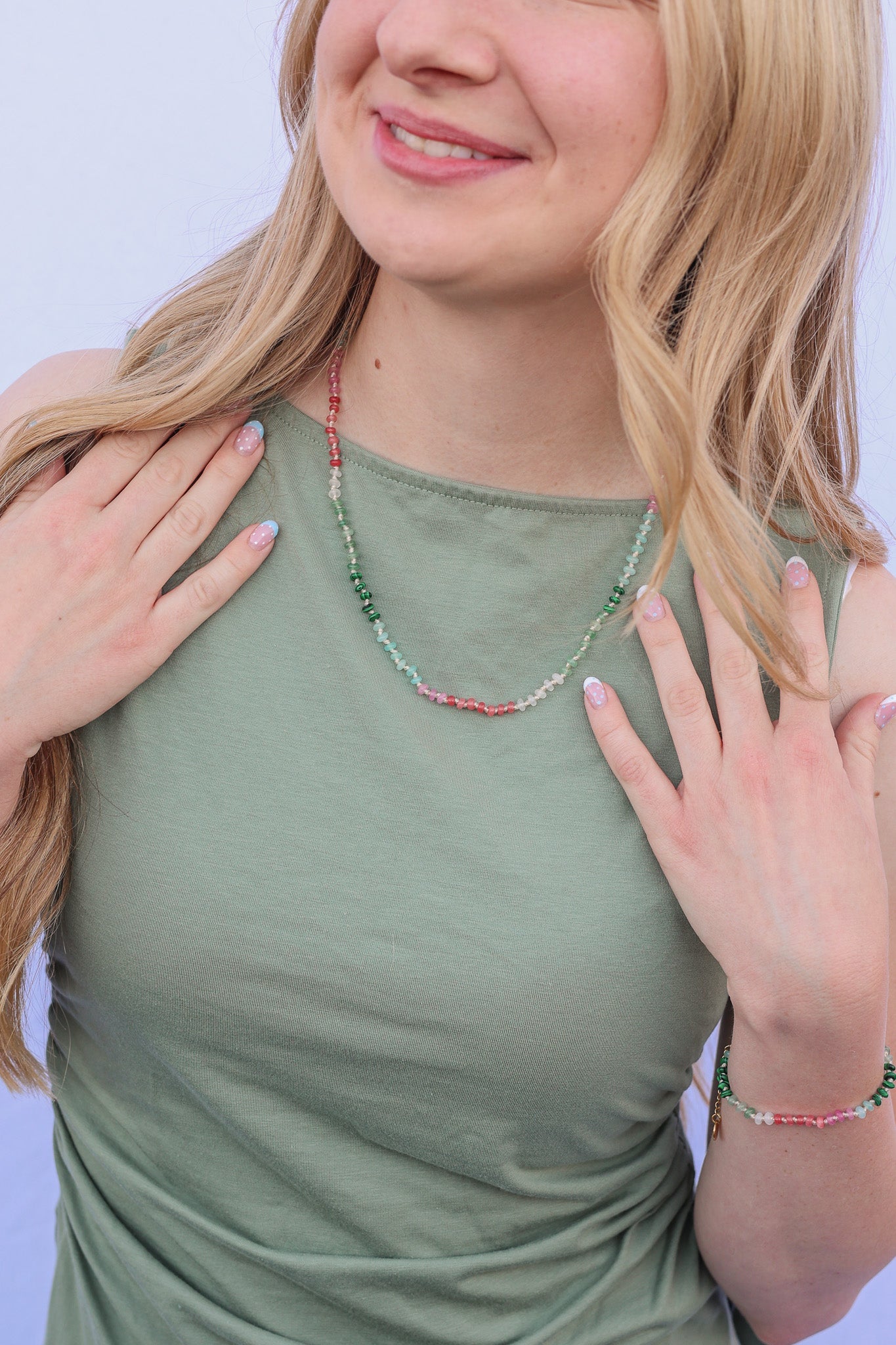 Watermelon Sugar Beaded Necklace