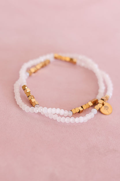 Clara Bracelet Set in White