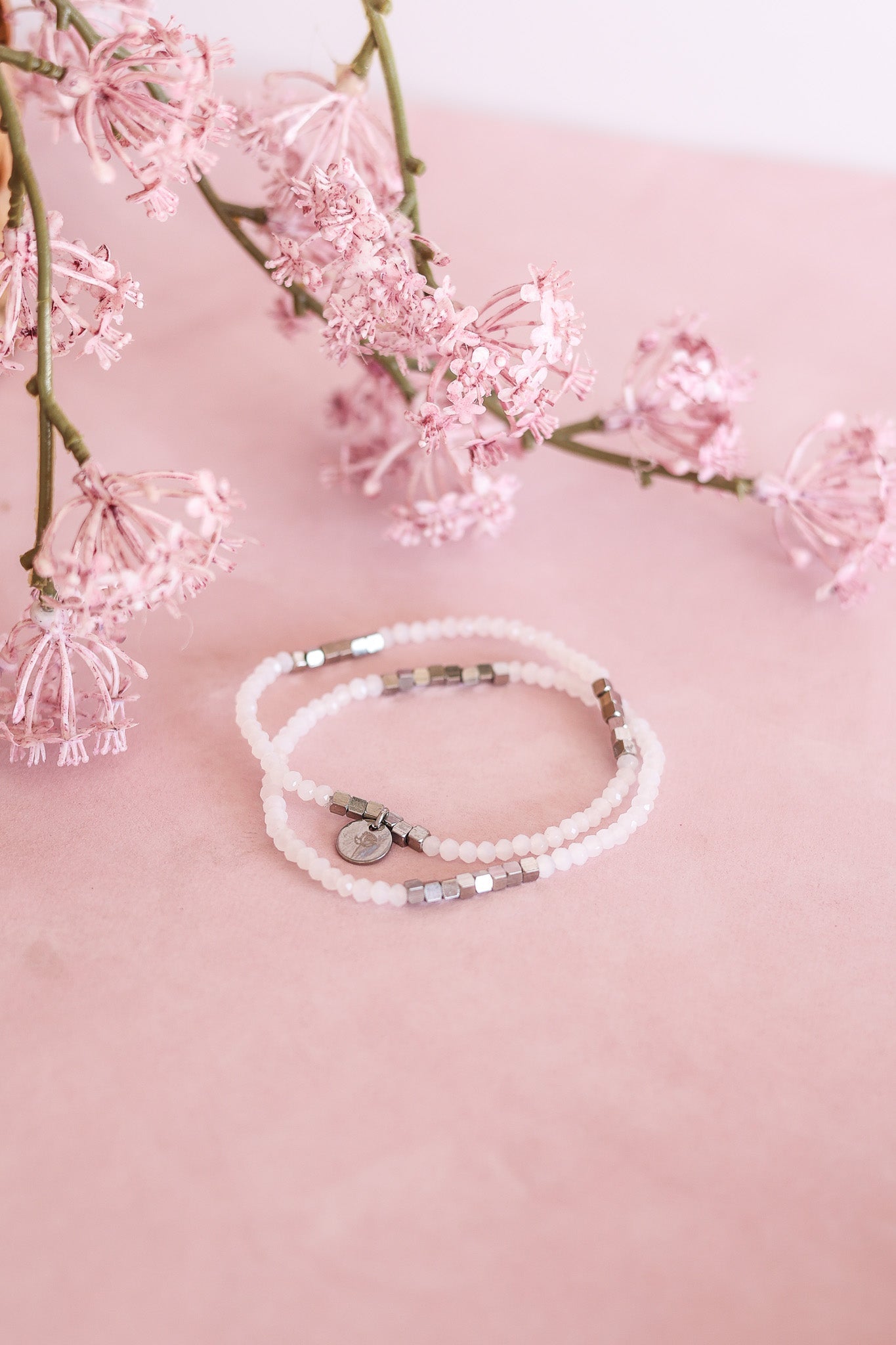 Clara Bracelet Set in White
