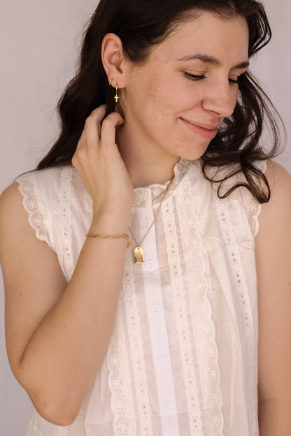 Dainty Cross Hoop