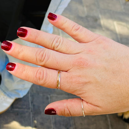14k gold filled or sterling silver HAMMERED STACKING RING