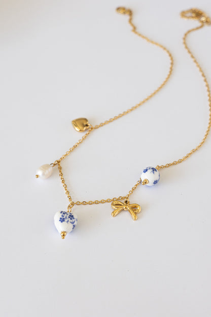 Bella Charm Necklace in Blue