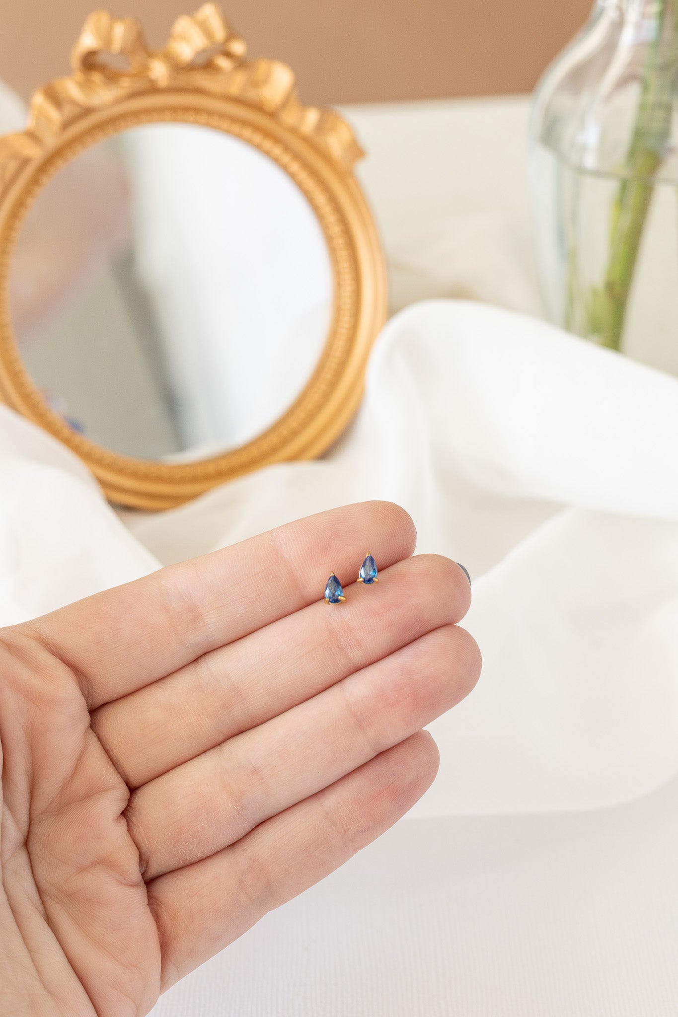 Raindrop Stud in Blue