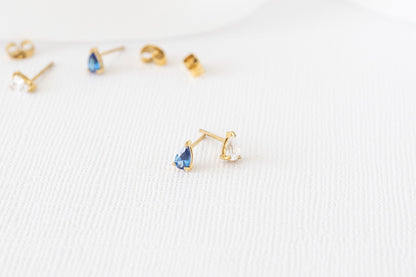 Raindrop Stud in Blue