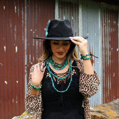 Genuine Natural Turquoise Triple Strand Necklace 254a