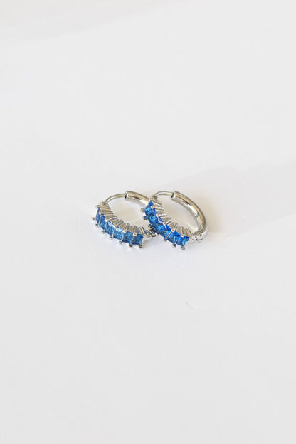 Diamond Hoop in Blue