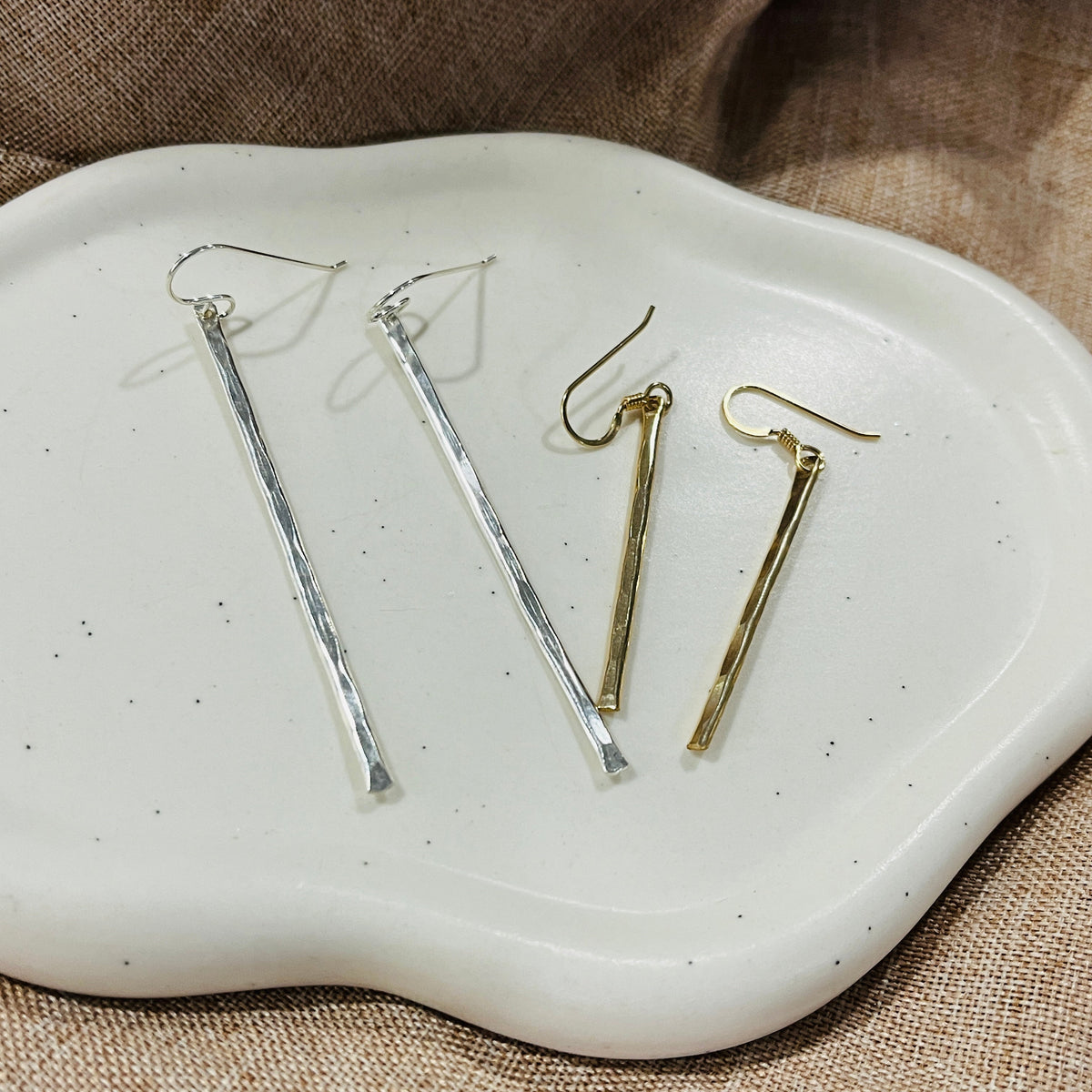 14k gold filled sterling silver GEMME BAR EARRINGS