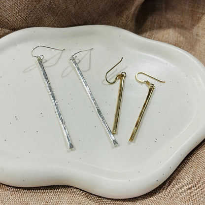 14k gold filled sterling silver GEMME BAR EARRINGS