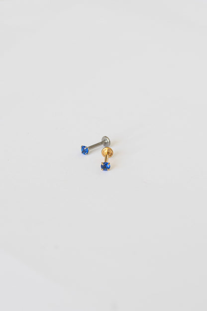 Crystal Flat Back Stud in Blue