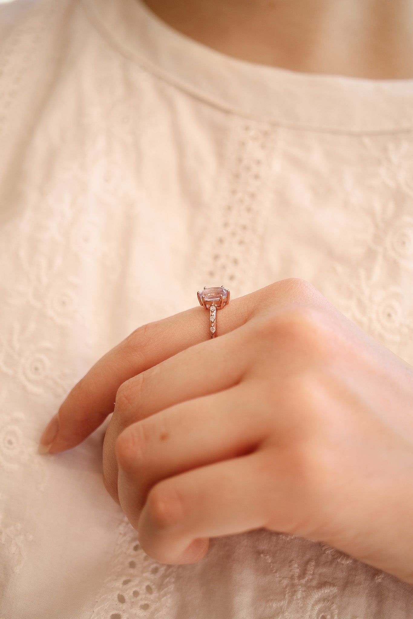 Rapunzel Ring in Lavender Quartz