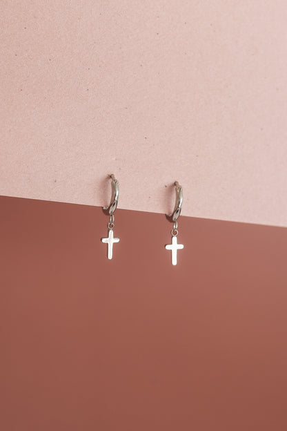 Dainty Cross Hoop
