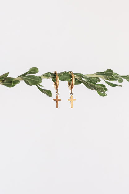 Dainty Cross Hoop