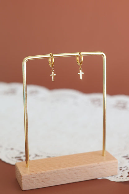 Dainty Cross Hoop