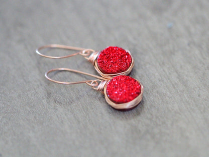 Druzy Bezel Drops (Multiple Colors) - As Seen in DaySpa Magazine