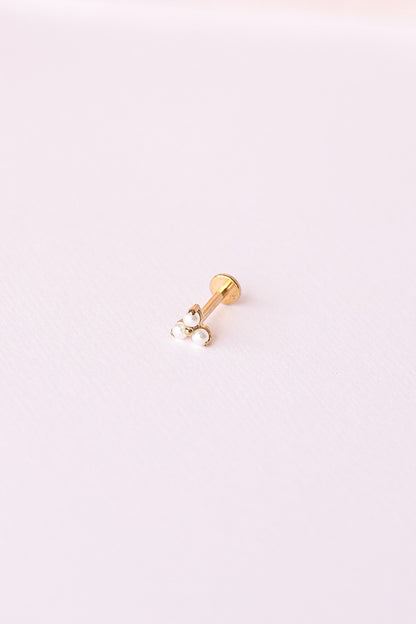 Pearl Trio Flat Back Stud
