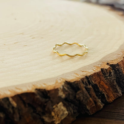 14k gold filled or sterling silver WAVE STACKING RING