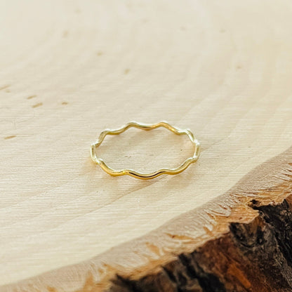 14k gold filled or sterling silver WAVE STACKING RING