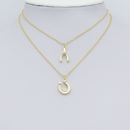 White Mother of Pearl Wishbone Horse shoe Shape charm, Sku#LK1263