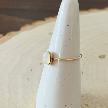 14k gold filled LARGE OVAL ETHIOPIAN OPAL GEMSTONE RING