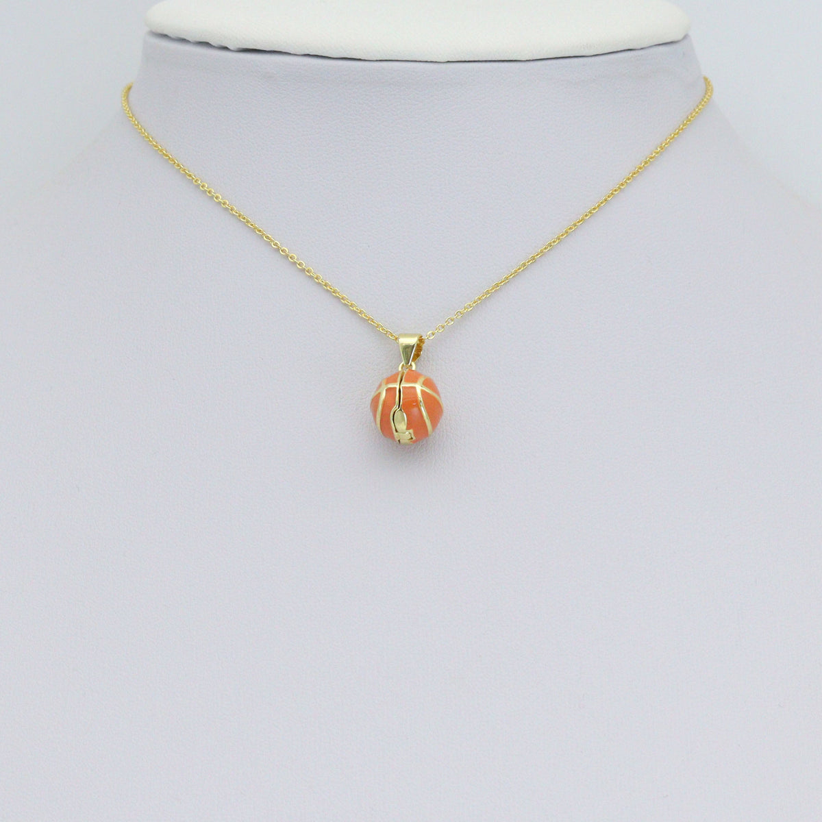3D openable Basketball with heart inside Shape charm, Sku#LK1269