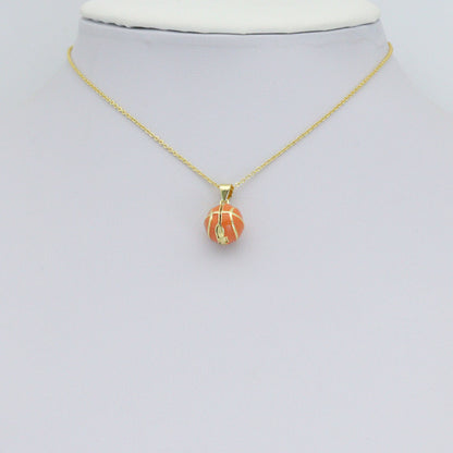 3D openable Basketball with heart inside Shape charm, Sku#LK1269