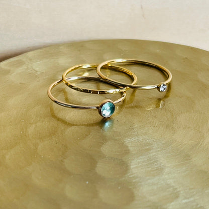 14k gold filled BLUE APATITE GEMSTONE RING