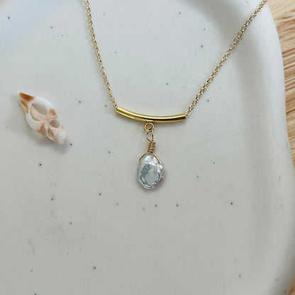 14k gold filled MARLEY PEARL NECKLACE